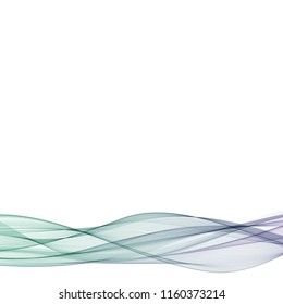 Curved lines blue, green. Vector Image