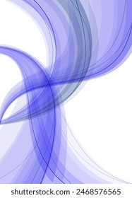 Curved lines in blue shades. Vector illustration. Sketch for creativity.