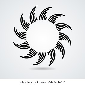 Curved lines  in circle form. round logo . vector dotted frame . design element