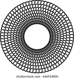 Curved lines in circle form. round logo . vector border frame . design element , geometric shape with zigzag stripes