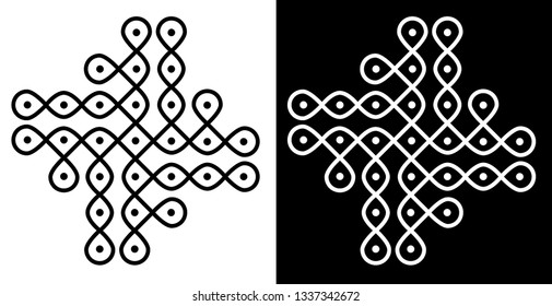 Curved Lines Circles Dots Indian Traditional Stock Vector (Royalty Free ...