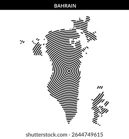 Curved lines create a unique representation of Bahrain's geography.