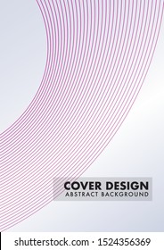 Curved Lines Design Vector, Abstract Wave Line, Cover Design Template, Maroon, Pink, Suitable for your project