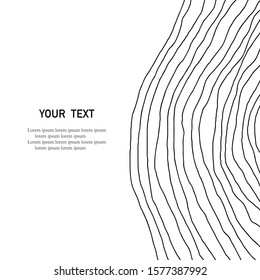 Curved lines drawn by hand. Abstract print. Abstract geometric background art. Minimalist art. Scandinavian print. Vector illustration