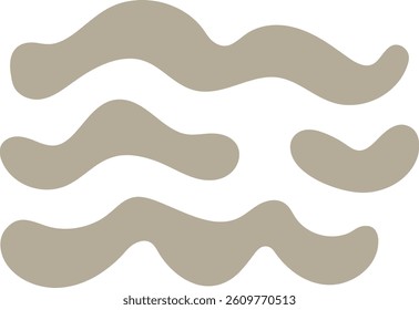 Curved lines flow in an abstract pattern with a minimalist style. Wavy shapes create a harmonious and simple design. Cartoon vector illustration.