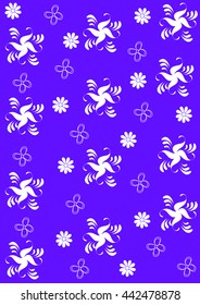 Curved lines and flowers 
