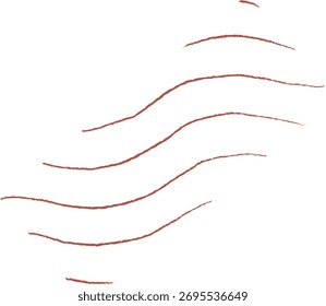 Curved lines form a flowing pattern on a postage stamp in a clean, modern style. Wavy strokes create a dynamic composition on the stamp surface. Cartoon vector illustration.