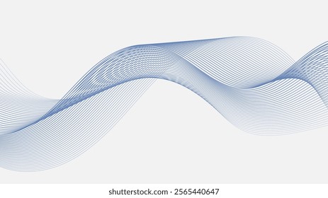 curved lines form fluid wave shapes. Gradient shades create a sense of depth and motion. A dark background emphasizes the vibrant details. The pattern is abstract