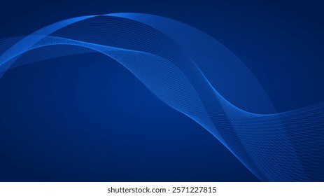 curved lines form fluid wave shapes. Gradient shades create a sense of depth and motion.