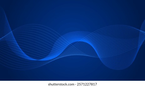 curved lines form fluid wave shapes. Gradient shades create a sense of depth and motion.