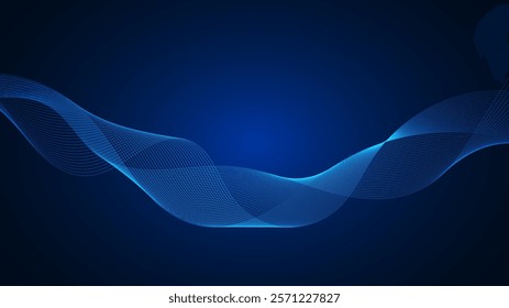 curved lines form fluid wave shapes. Gradient shades create a sense of depth and motion.