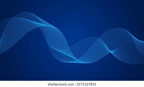 curved lines form fluid wave shapes. Gradient shades create a sense of depth and motion.