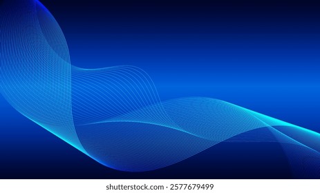 curved lines form fluid wave shapes. Gradient shades create a sense of depth and motion.