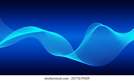 curved lines form fluid wave shapes. Gradient shades create a sense of depth and motion.