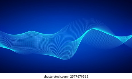 curved lines form fluid wave shapes. Gradient shades create a sense of depth and motion.