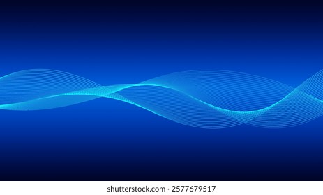 curved lines form fluid wave shapes. Gradient shades create a sense of depth and motion.