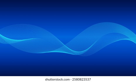 curved lines form fluid wave shapes. Gradient shades create a sense of depth and motion.