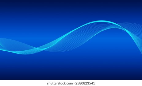 curved lines form fluid wave shapes. Gradient shades create a sense of depth and motion.