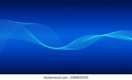 curved lines form fluid wave shapes. Gradient shades create a sense of depth and motion.