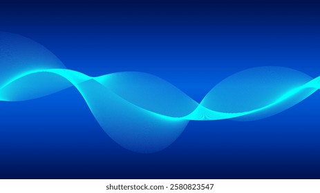curved lines form fluid wave shapes. Gradient shades create a sense of depth and motion.