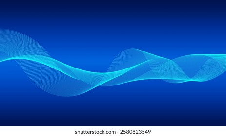 curved lines form fluid wave shapes. Gradient shades create a sense of depth and motion.