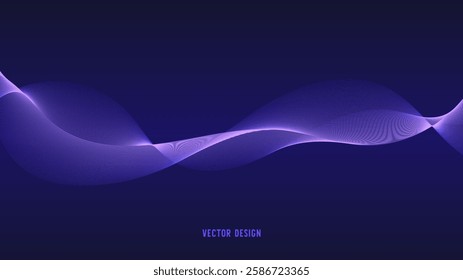 curved lines form fluid wave shapes. Gradient shades create a sense of depth and motion.