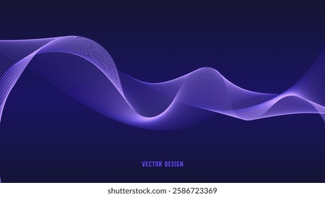 curved lines form fluid wave shapes. Gradient shades create a sense of depth and motion.