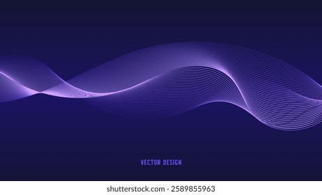 curved lines form fluid wave shapes. Gradient shades create a sense of depth and motion.