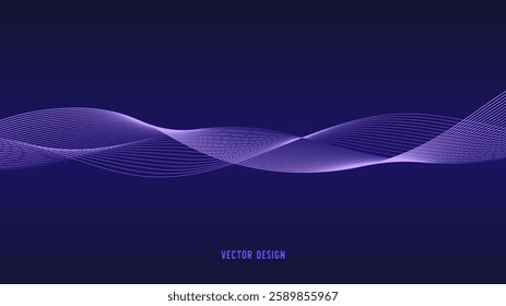 curved lines form fluid wave shapes. Gradient shades create a sense of depth and motion.