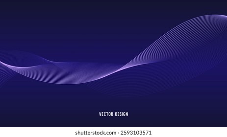 curved lines form fluid wave shapes. Gradient shades create a sense of depth and motion.