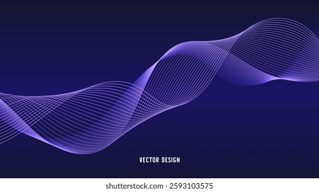 curved lines form fluid wave shapes. Gradient shades create a sense of depth and motion.
