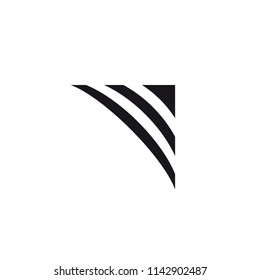curved lines forming a triangle logo vector