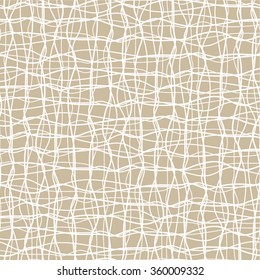 Curved lines, a grid pattern, seamless vector background.