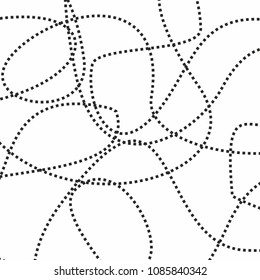 curved lines hand made style draw illustration. monochrome halftone black and white vector background wavy