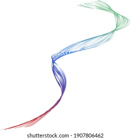 curved lines and has a transparent color. these lines have different colors and they have a 3D effect