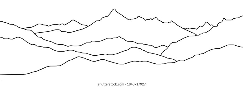 Curved lines, imitation of mountain ranges. Vector background, minimalism.