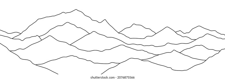 Líneas curvadas, imitación de cordilleras. Fondo vectorial, minimalismo.