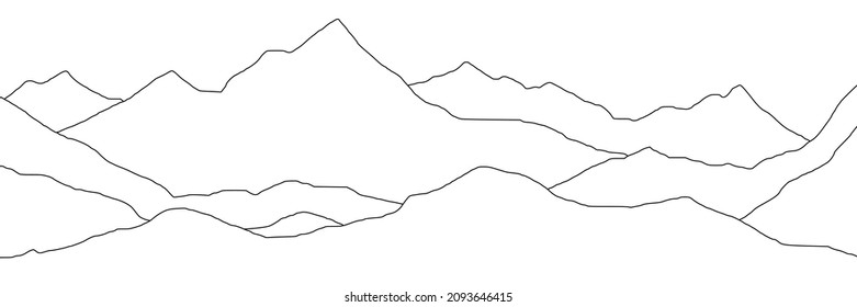 Curved lines, imitation of mountain ranges. Vector background, minimalism.