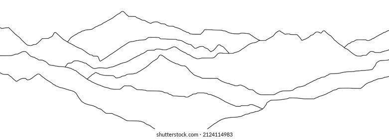 Curved lines, imitation of mountain ranges. Vector background, minimalism.