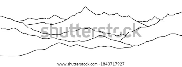 Curved lines, imitation of mountain ranges.\
Vector background,\
minimalism.