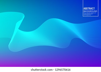 Curved Lines on blue Background. Vector Geometric Template Design for Posters, Slides, Video Intros. Abstract Background.