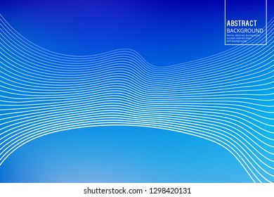 Curved Lines on blue Background. Vector Geometric Template Design for Posters, Slides, Video Intros. Abstract Background.