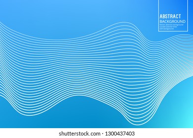 Curved Lines on blue Background. Vector Geometric Template Design for Posters, Slides, Video Intros. Abstract Background.