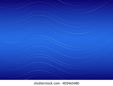 Curved lines on blue background, vector illustration