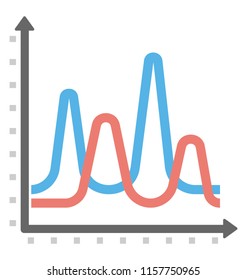 
curved lines on a graph paper showing the concept of sine wave
