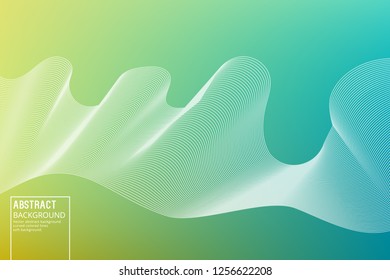 Curved Lines on Green Background. Vector Geometric Template Design for Posters, Slides, Video Intros. Abstract Background.