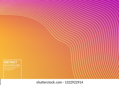 Curved Lines on Orange Background. Vector Geometric Template Design for Posters, Slides, Video Intros. Abstract Background.
