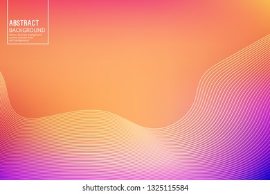 Curved Lines on Orange Background. Vector Geometric Template Design for Posters, Slides, Video Intros. Abstract Background.