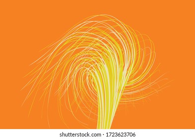 Curved lines with perspective effect. Optical fiber. 3d abstract background. Vector illustration. 