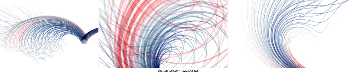 Curved lines with perspective effect. Optical fiber. 3d abstract background. Vector illustration. 